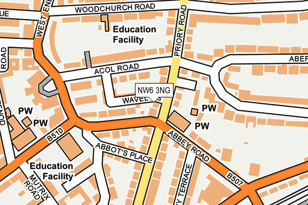 NW6 3NG map - OS OpenMap – Local (Ordnance Survey)