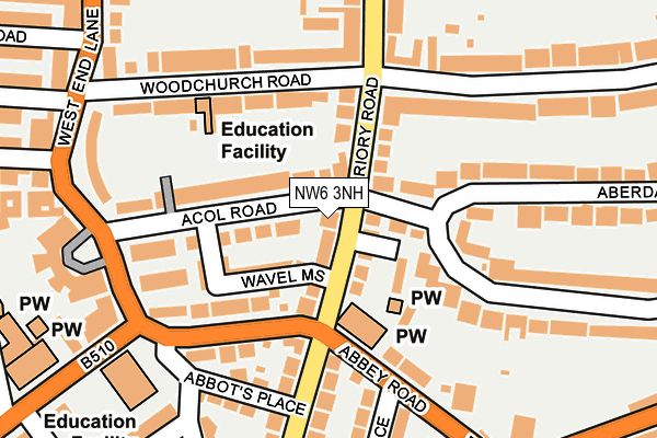 Map of 61 PRIORY ROAD (NW6) LIMITED at local scale