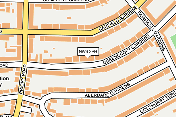 NW6 3PH map - OS OpenMap – Local (Ordnance Survey)