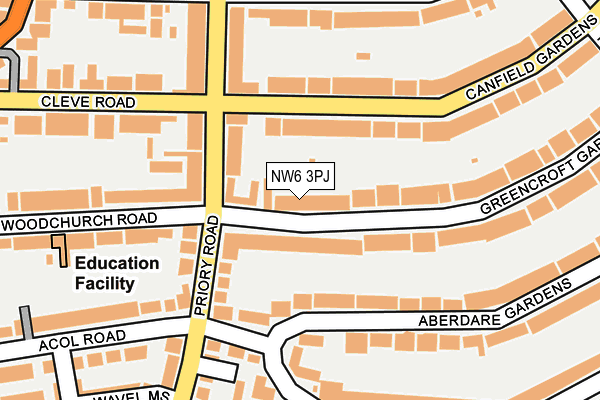 NW6 3PJ map - OS OpenMap – Local (Ordnance Survey)