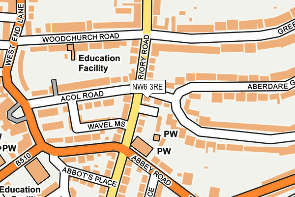 NW6 3RE map - OS OpenMap – Local (Ordnance Survey)