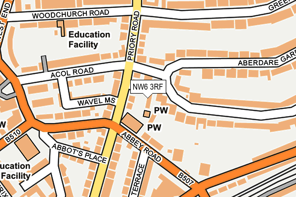 NW6 3RF map - OS OpenMap – Local (Ordnance Survey)
