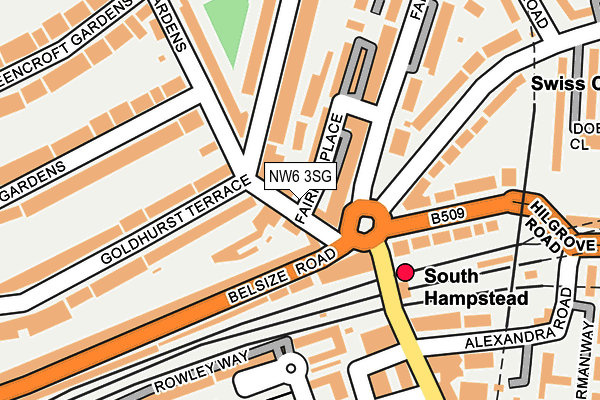 NW6 3SG map - OS OpenMap – Local (Ordnance Survey)
