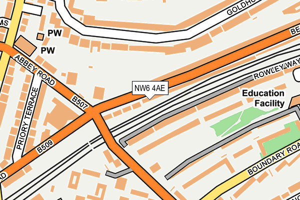 NW6 4AE map - OS OpenMap – Local (Ordnance Survey)