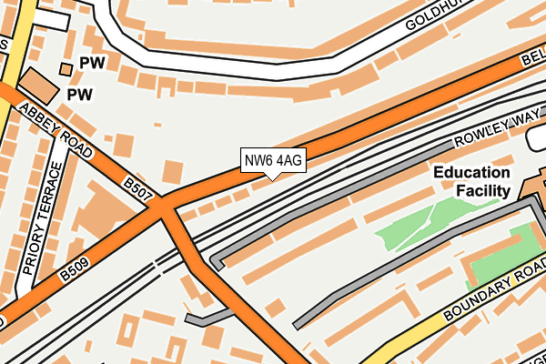 NW6 4AG map - OS OpenMap – Local (Ordnance Survey)