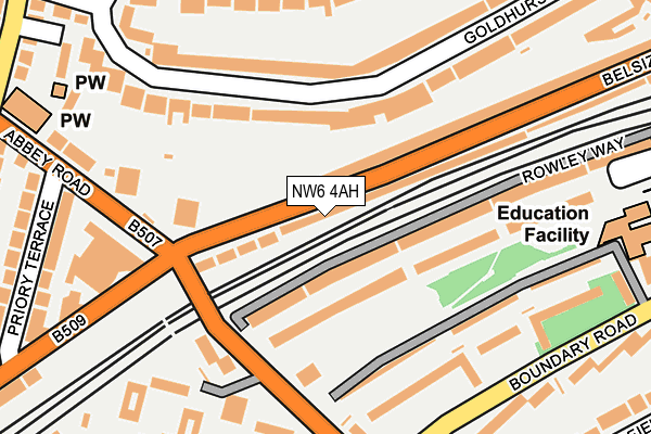 NW6 4AH map - OS OpenMap – Local (Ordnance Survey)