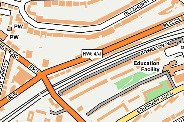 NW6 4AJ map - OS OpenMap – Local (Ordnance Survey)