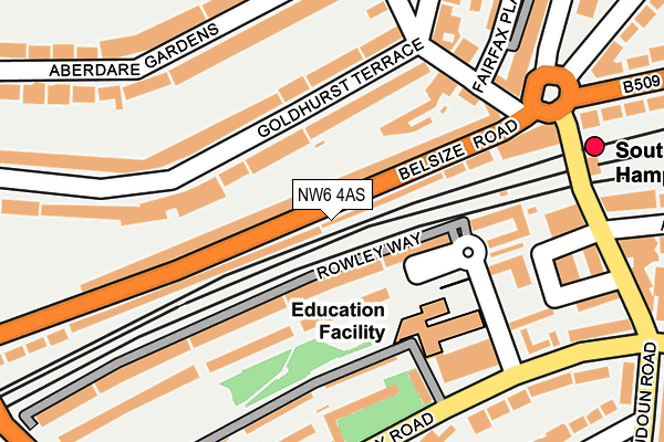 NW6 4AS map - OS OpenMap – Local (Ordnance Survey)