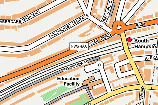 NW6 4AX map - OS OpenMap – Local (Ordnance Survey)