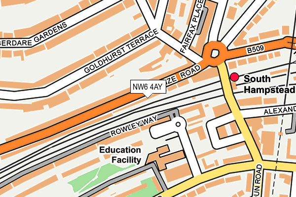 NW6 4AY map - OS OpenMap – Local (Ordnance Survey)