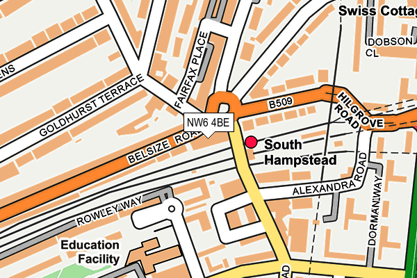 NW6 4BE map - OS OpenMap – Local (Ordnance Survey)