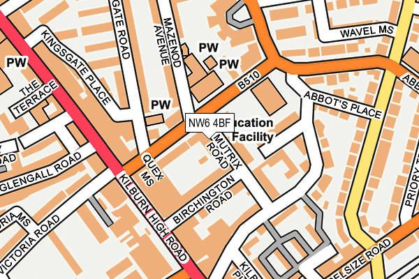 NW6 4BF map - OS OpenMap – Local (Ordnance Survey)