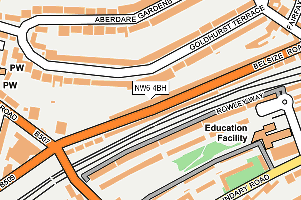 NW6 4BH map - OS OpenMap – Local (Ordnance Survey)