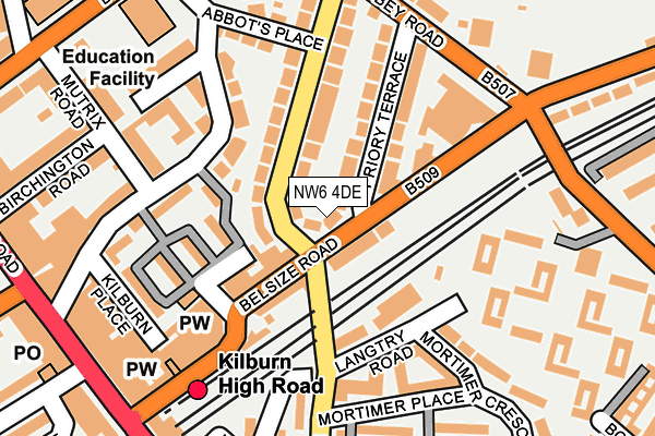 NW6 4DE map - OS OpenMap – Local (Ordnance Survey)