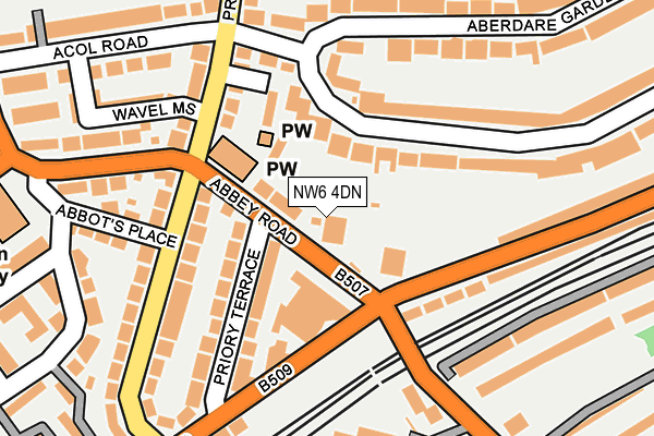 NW6 4DN map - OS OpenMap – Local (Ordnance Survey)