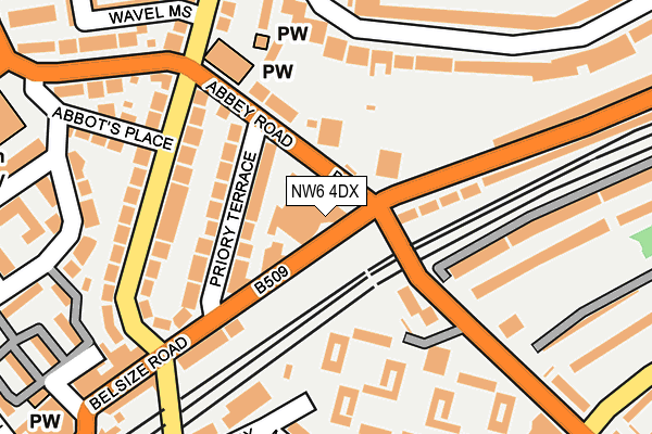 NW6 4DX map - OS OpenMap – Local (Ordnance Survey)