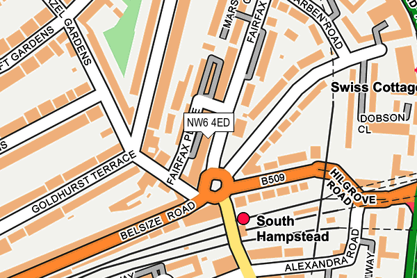 NW6 4ED map - OS OpenMap – Local (Ordnance Survey)
