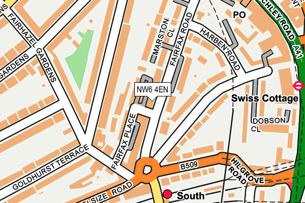 NW6 4EN map - OS OpenMap – Local (Ordnance Survey)