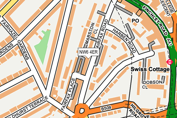 NW6 4ER map - OS OpenMap – Local (Ordnance Survey)