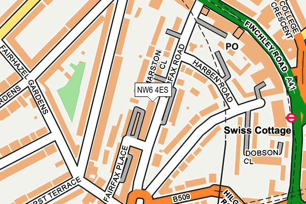 NW6 4ES map - OS OpenMap – Local (Ordnance Survey)