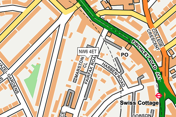 NW6 4ET map - OS OpenMap – Local (Ordnance Survey)