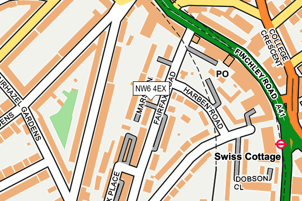 NW6 4EX map - OS OpenMap – Local (Ordnance Survey)