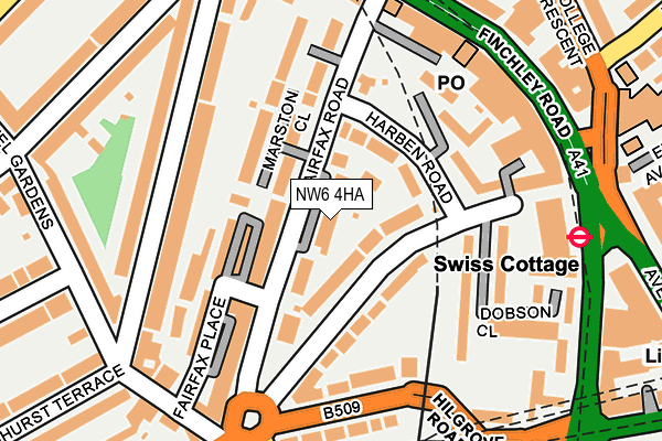 NW6 4HA map - OS OpenMap – Local (Ordnance Survey)