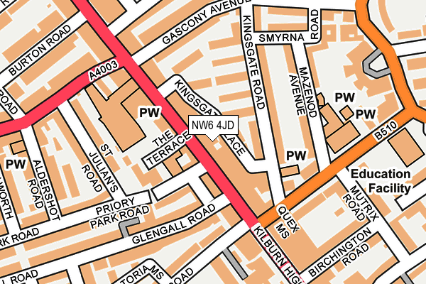 NW6 4JD map - OS OpenMap – Local (Ordnance Survey)