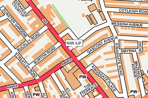 NW6 4JP map - OS OpenMap – Local (Ordnance Survey)