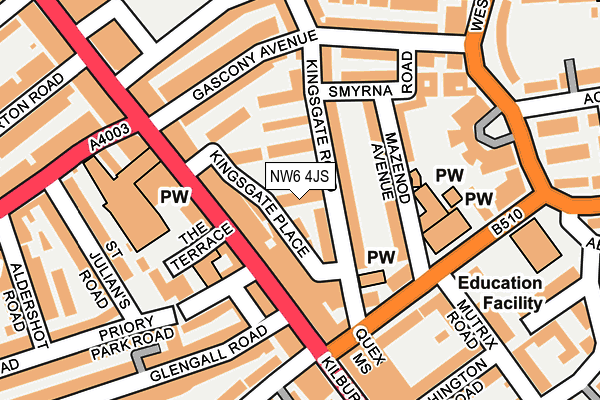 NW6 4JS map - OS OpenMap – Local (Ordnance Survey)