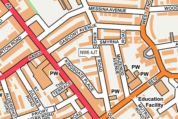 NW6 4JT map - OS OpenMap – Local (Ordnance Survey)