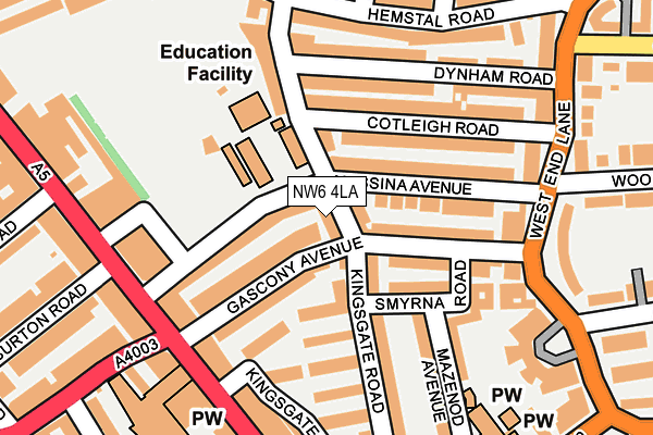 NW6 4LA map - OS OpenMap – Local (Ordnance Survey)