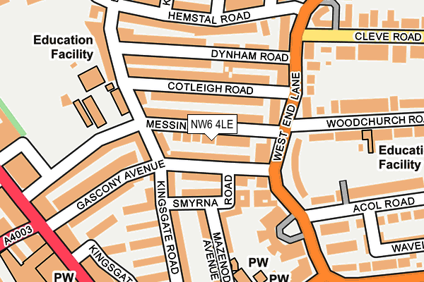 NW6 4LE map - OS OpenMap – Local (Ordnance Survey)