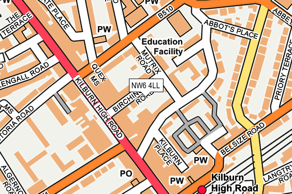 NW6 4LL map - OS OpenMap – Local (Ordnance Survey)