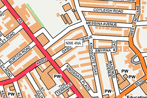 NW6 4NA map - OS OpenMap – Local (Ordnance Survey)