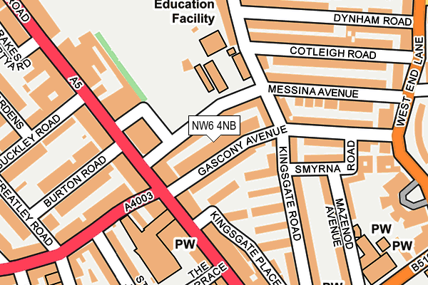 NW6 4NB map - OS OpenMap – Local (Ordnance Survey)