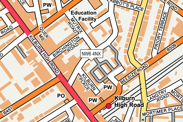 NW6 4NX map - OS OpenMap – Local (Ordnance Survey)