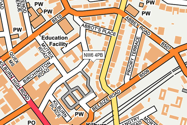 NW6 4PB map - OS OpenMap – Local (Ordnance Survey)