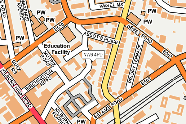 NW6 4PD map - OS OpenMap – Local (Ordnance Survey)