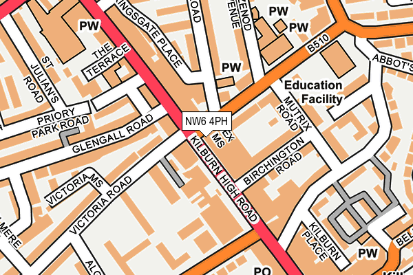 NW6 4PH map - OS OpenMap – Local (Ordnance Survey)