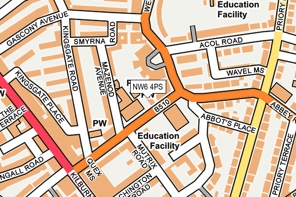 NW6 4PS map - OS OpenMap – Local (Ordnance Survey)