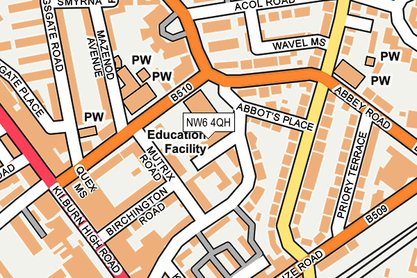 NW6 4QH map - OS OpenMap – Local (Ordnance Survey)