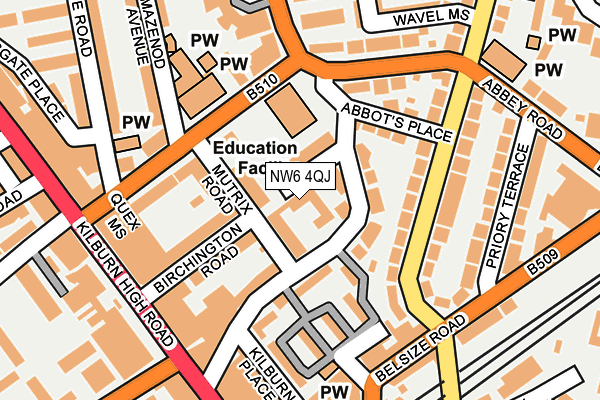 NW6 4QJ map - OS OpenMap – Local (Ordnance Survey)