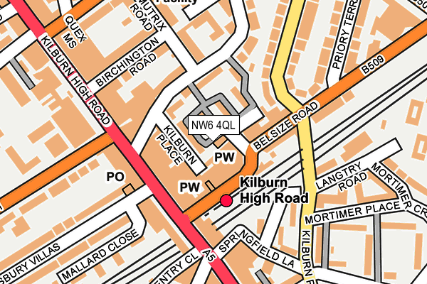 NW6 4QL map - OS OpenMap – Local (Ordnance Survey)