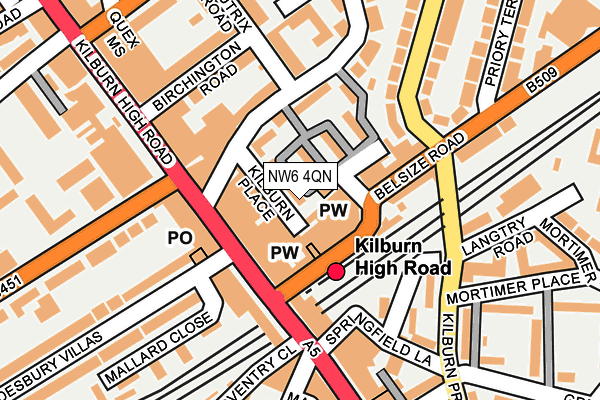 NW6 4QN map - OS OpenMap – Local (Ordnance Survey)