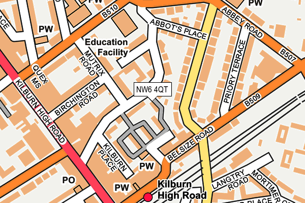 NW6 4QT map - OS OpenMap – Local (Ordnance Survey)