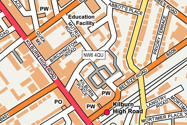 NW6 4QU map - OS OpenMap – Local (Ordnance Survey)