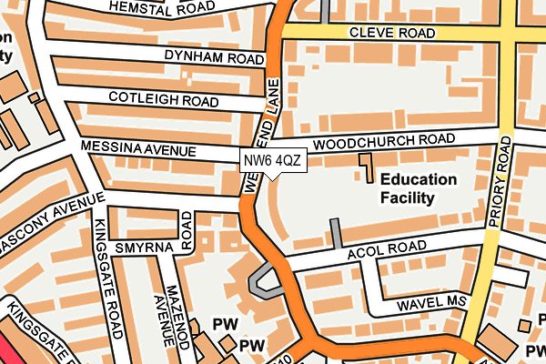 NW6 4QZ map - OS OpenMap – Local (Ordnance Survey)