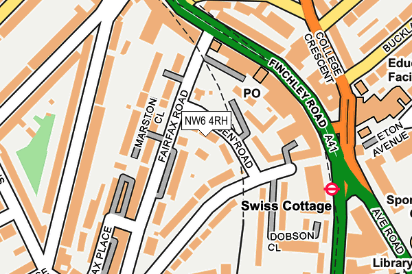 NW6 4RH map - OS OpenMap – Local (Ordnance Survey)