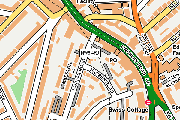 NW6 4RJ map - OS OpenMap – Local (Ordnance Survey)